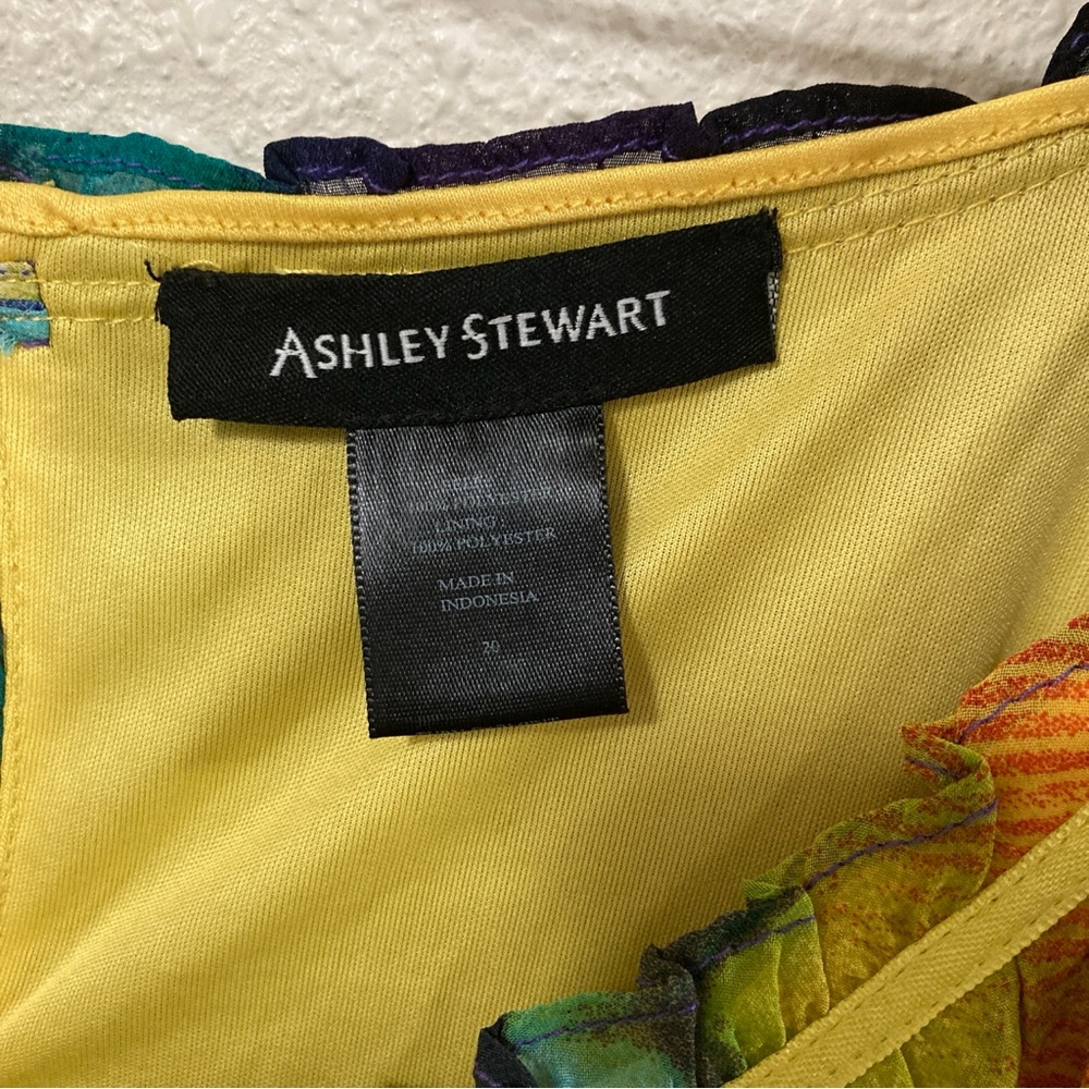 Ashley Stewart Women’s Dress Multicolor Bell Sleeveles Sz20 - Picture 4 of 15